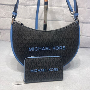 Michael Kors Kyla Small Conv Pouchette & Matching Wallet South Pacific Blue